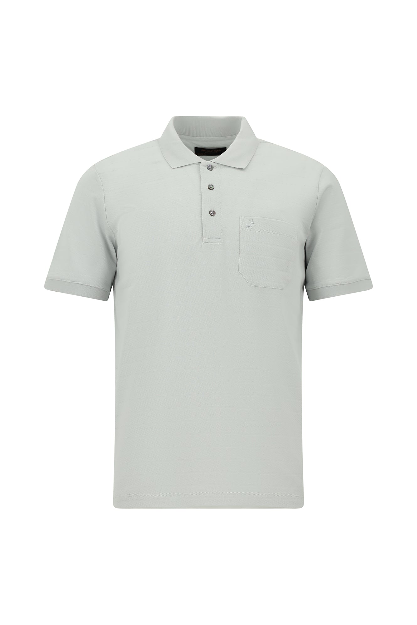 Taş Regular Fit Desenli Nakışlı Cepli Merserize Pamuk Polo Yaka T-shirt