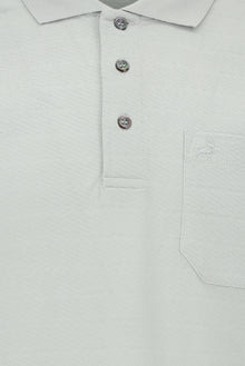 Taş Regular Fit Desenli Nakışlı Cepli Merserize Pamuk Polo Yaka T-shirt