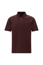 Koyu Bordo Regular Fit Desenli Nakışlı Cepli Merserize Pamuk Polo Yaka T-shirt