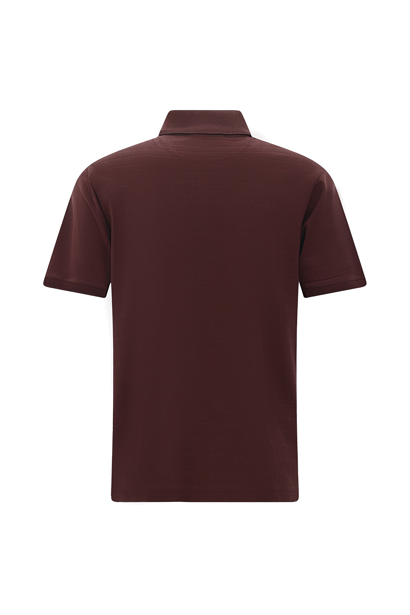 Koyu Bordo Regular Fit Desenli Nakışlı Cepli Merserize Pamuk Polo Yaka T-shirt