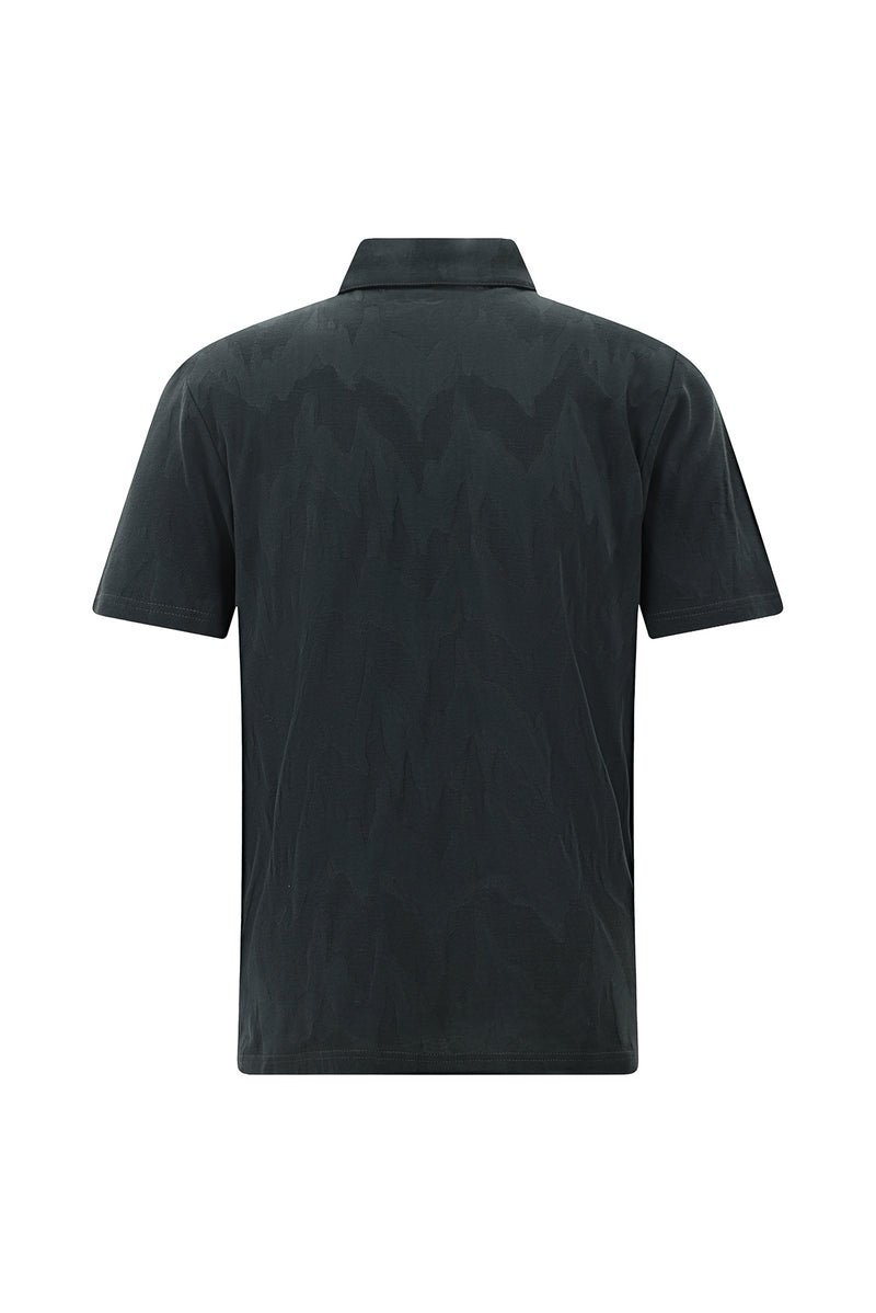 Asker Haki Regular Fit Desenli Merserize Pamuk Polo Yaka T-shirt
