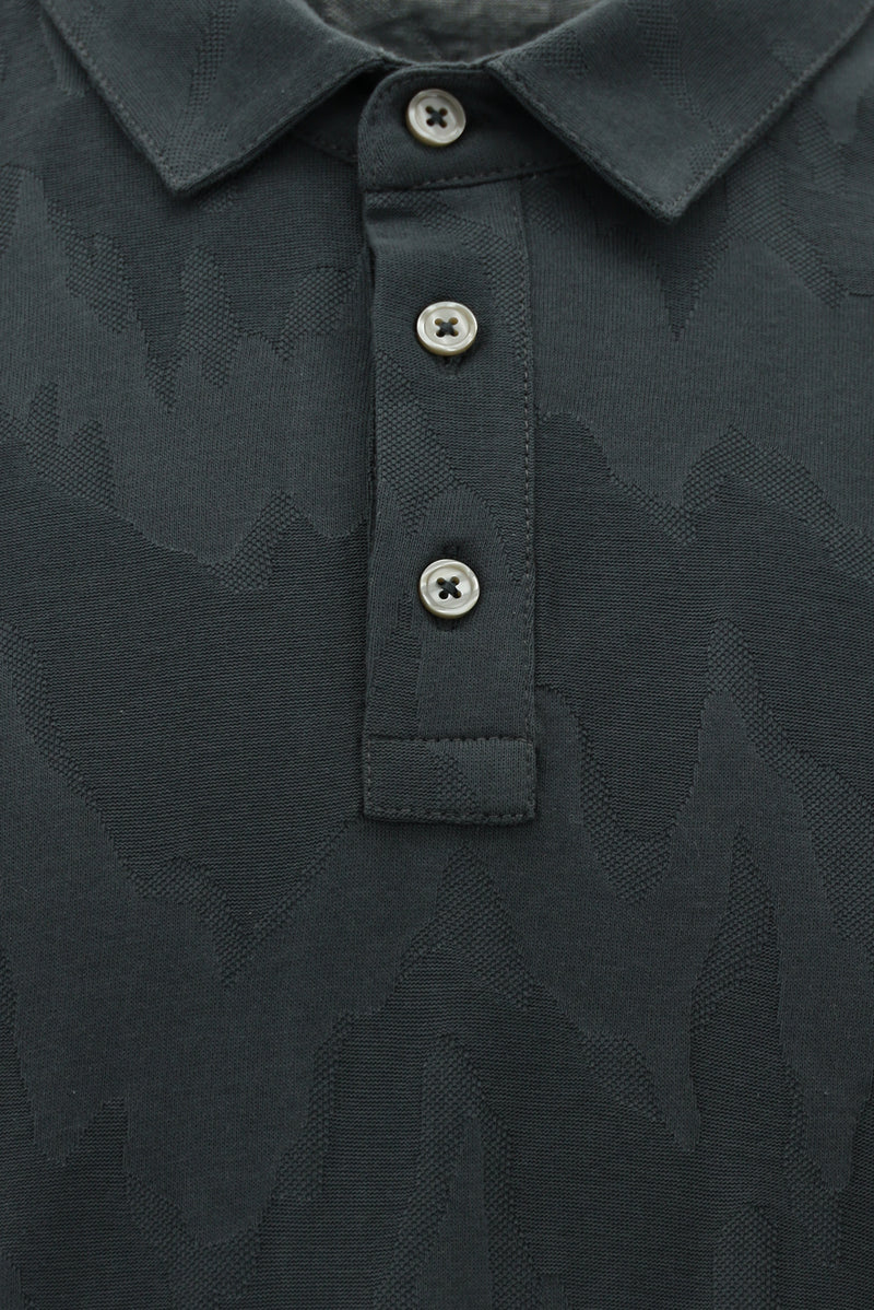 Asker Haki Regular Fit Desenli Merserize Pamuk Polo Yaka T-shirt