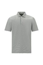 Orta Gri Regular Fit Çizgili Cepli Merserize Pamuk Polo Yaka T-shirt