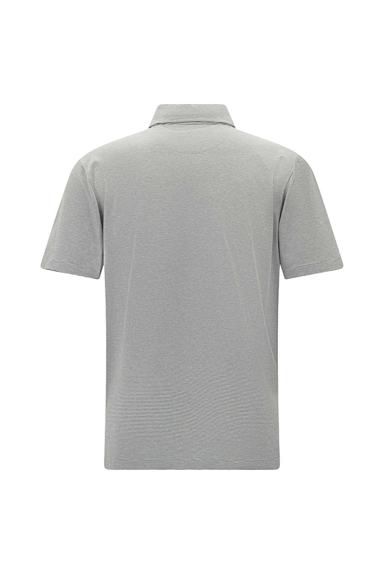 Orta Gri Regular Fit Çizgili Cepli Merserize Pamuk Polo Yaka T-shirt