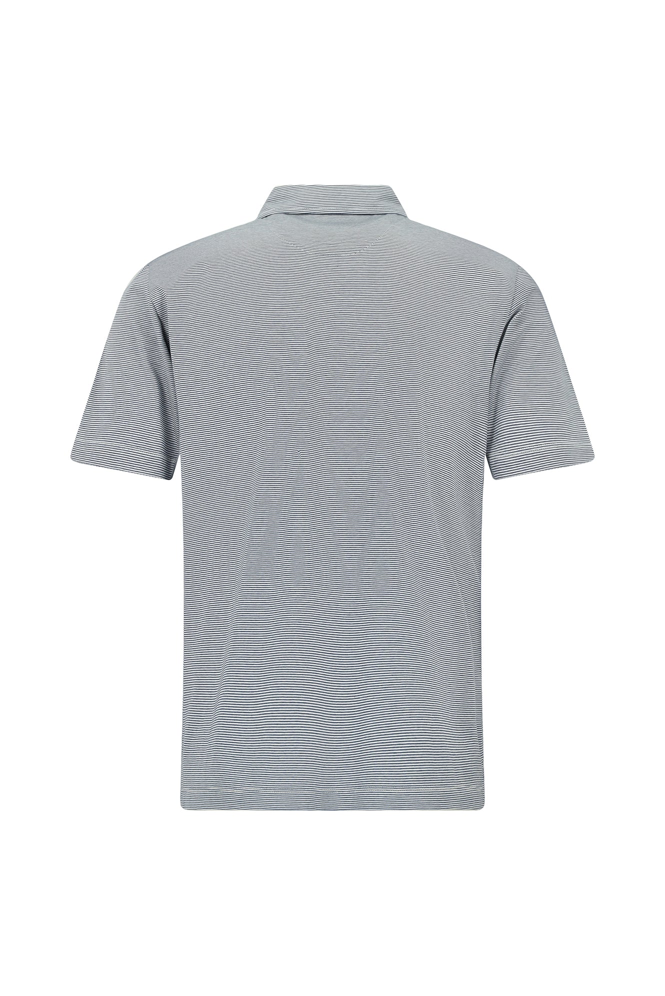 Açık Lacivert Regular Fit Çizgili Cepli Merserize Pamuk Polo Yaka T-shirt