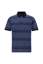 Açık Lacivert Regular Fit Çizgili Cepli Merserize Pamuk Polo Yaka T-shirt