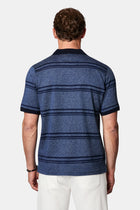 Açık Lacivert Regular Fit Çizgili Cepli Merserize %100 Pamuk Düğmeli Polo Yaka T-shirt