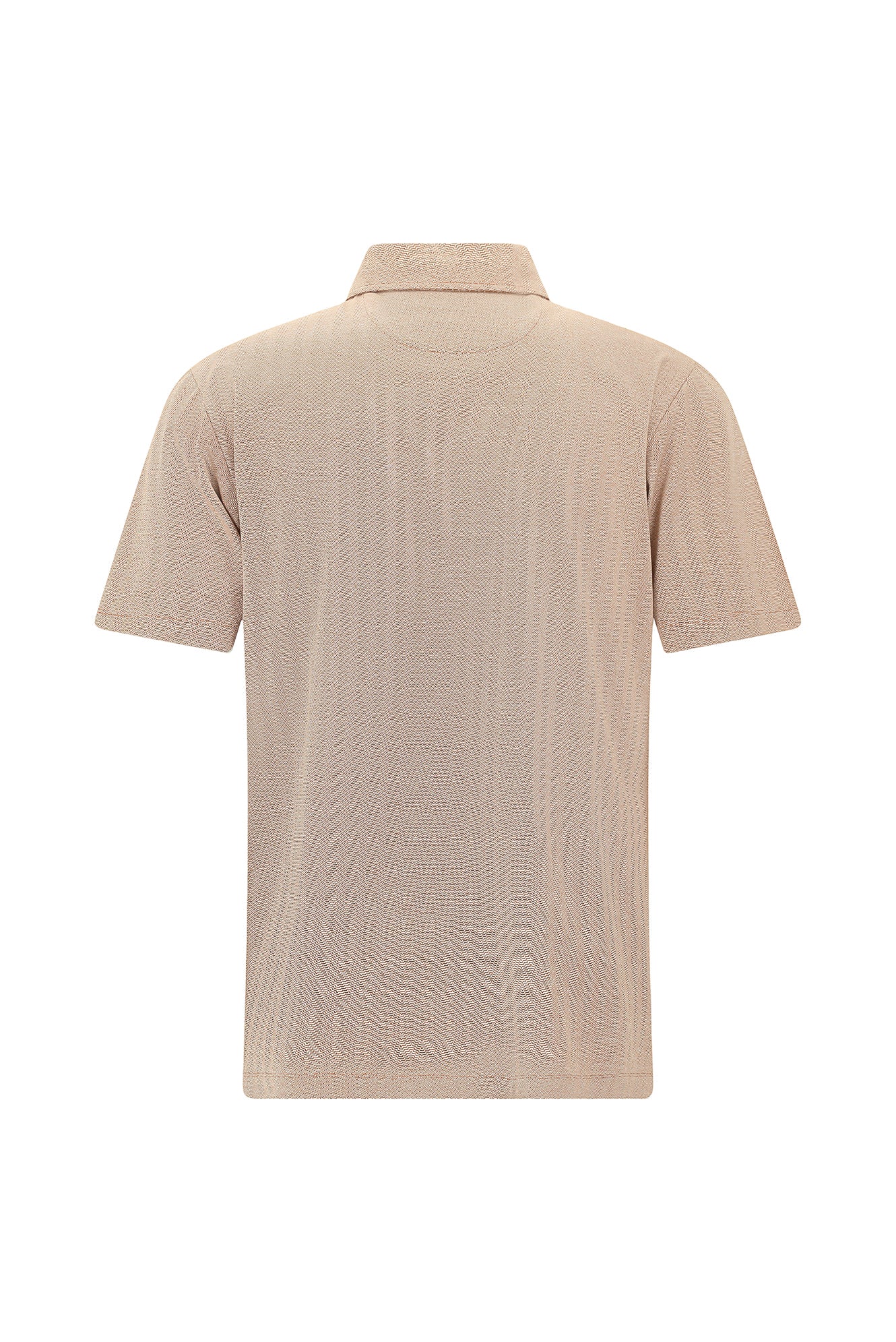 Taba Regular Fit Çizgili Nakışlı Cepli Merserize Pamuk Polo Yaka T-shirt