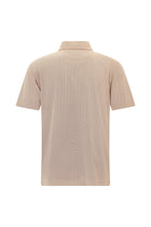 Taba Regular Fit Çizgili Nakışlı Cepli Merserize Pamuk Polo Yaka T-shirt