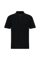 Siyah Regular Fit Pamuk Merserize Nakışlı Polo Yaka T-shirt