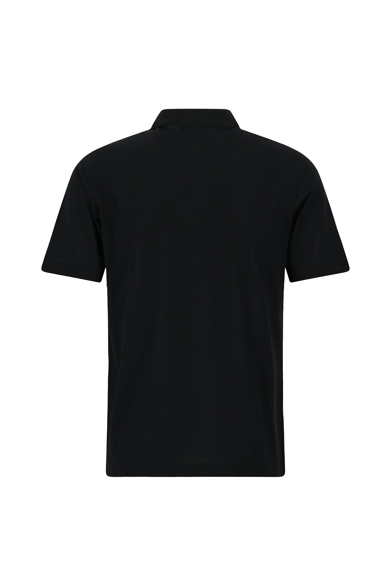 Siyah Regular Fit Pamuk Merserize Nakışlı Polo Yaka T-shirt