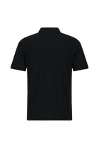 Siyah Regular Fit Pamuk Merserize Nakışlı Polo Yaka T-shirt