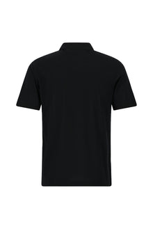 Siyah Regular Fit Pamuk Merserize Nakışlı Polo Yaka T-shirt