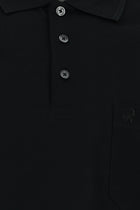 Siyah Regular Fit Pamuk Merserize Nakışlı Polo Yaka T-shirt