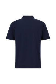 Orta Lacivert Regular Fit Pamuk Merserize Nakışlı Polo Yaka T-shirt