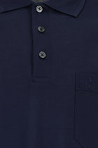 Orta Lacivert Regular Fit Pamuk Merserize Nakışlı Polo Yaka T-shirt