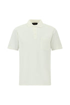 Kırık Beyaz Regular Fit Pamuk Merserize Nakışlı Polo Yaka T-shirt