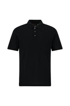 Siyah Regular Fit Pamuk Nakışlı Merserize Polo Yaka T-shirt
