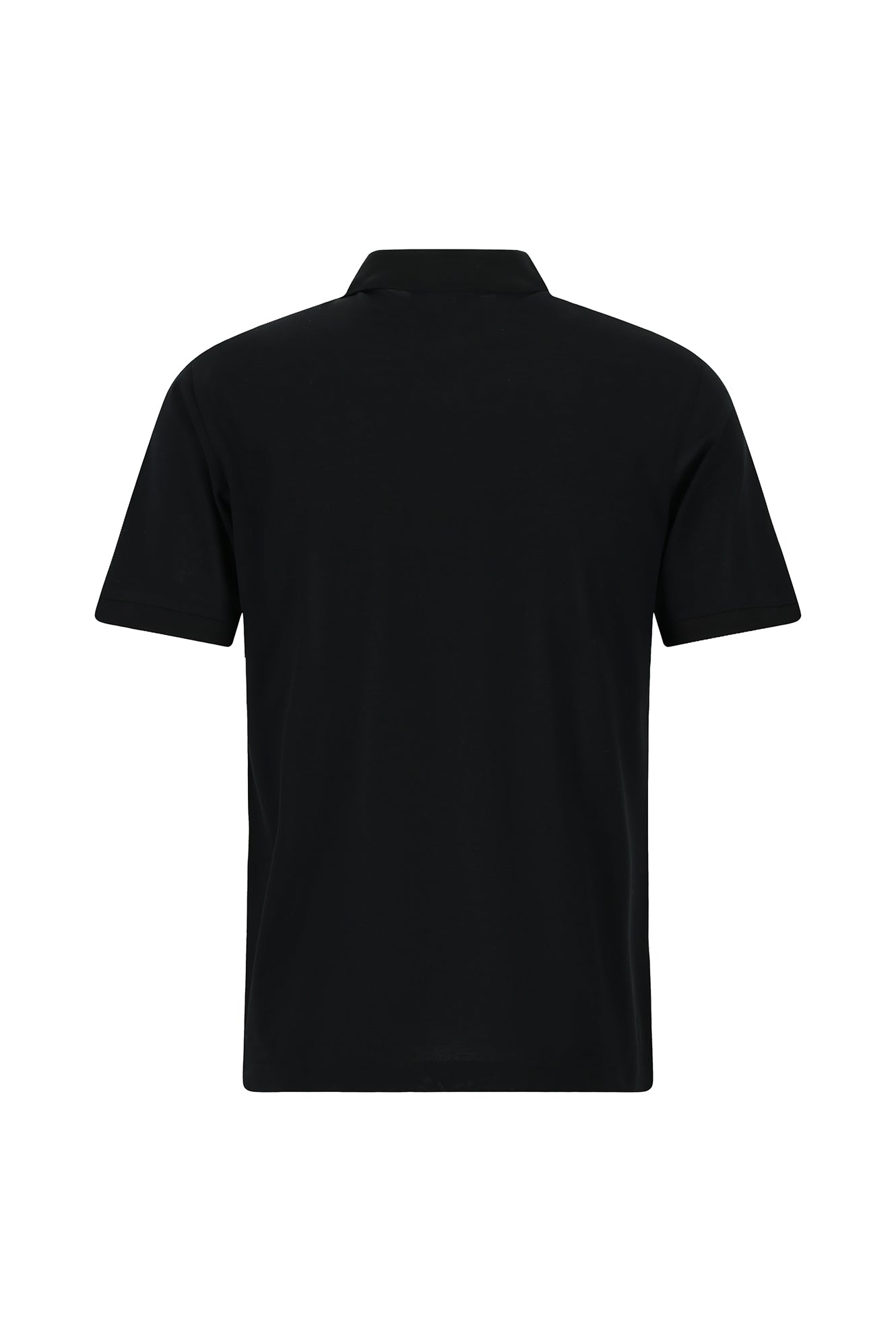 Siyah Regular Fit Pamuk Nakışlı Merserize Polo Yaka T-shirt