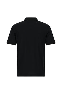 Siyah Regular Fit Pamuk Nakışlı Merserize Polo Yaka T-shirt