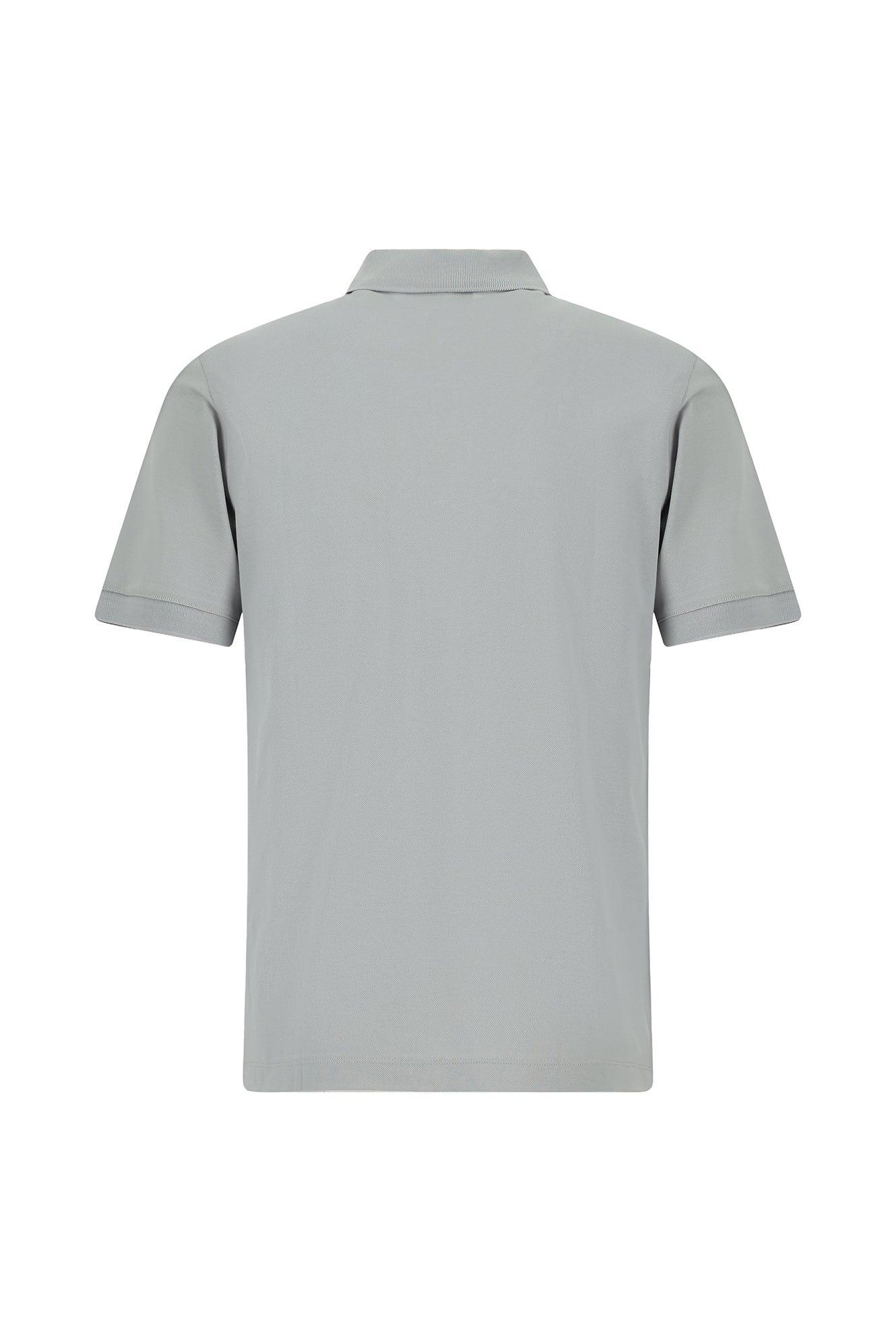 Orta Gri Regular Fit Pamuk Nakışlı Merserize Polo Yaka T-shirt