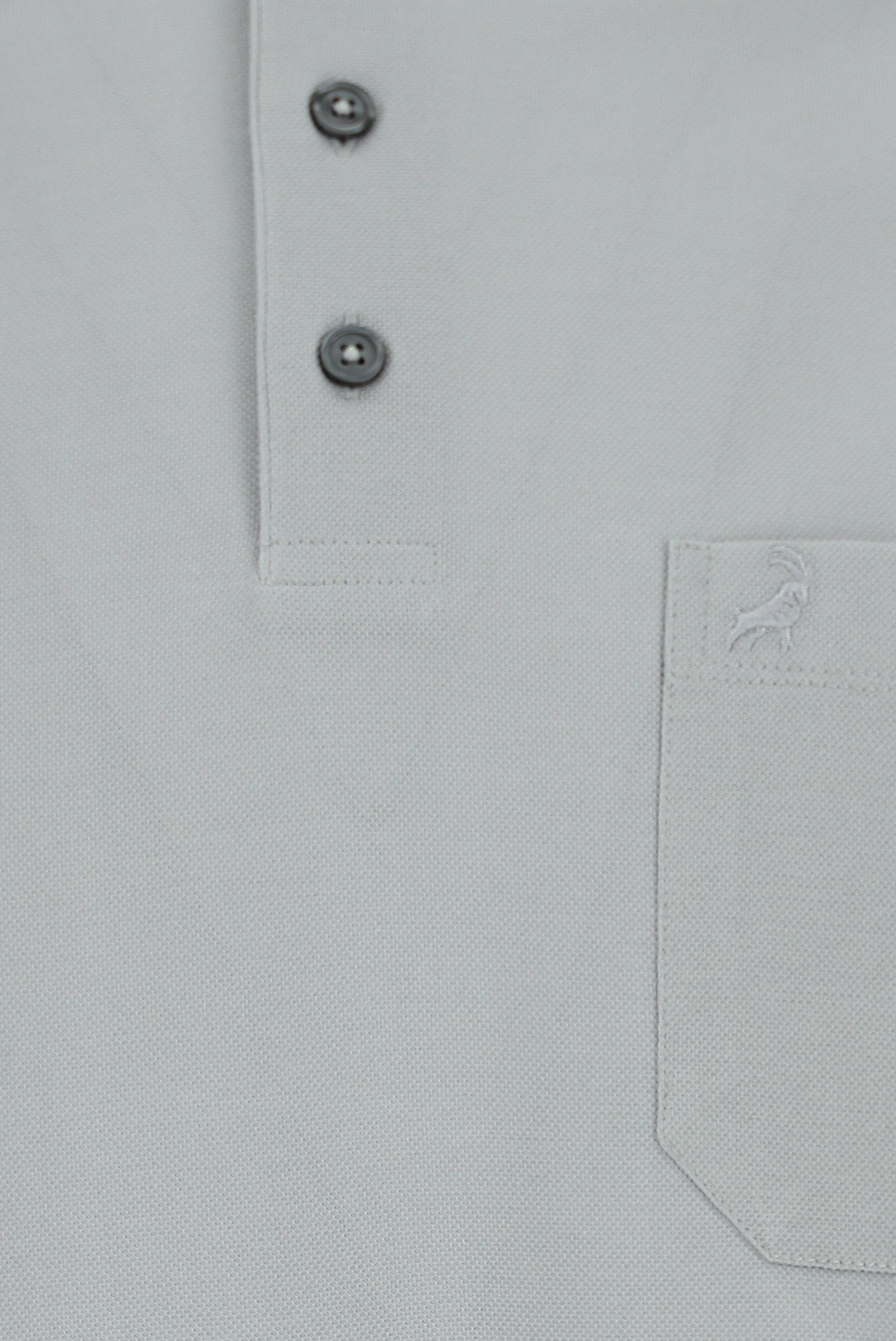 Orta Gri Regular Fit Pamuk Nakışlı Merserize Polo Yaka T-shirt