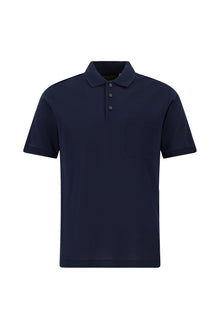 Orta Lacivert Regular Fit Pamuk Nakışlı Merserize Polo Yaka T-shirt