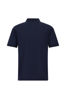 Orta Lacivert Regular Fit Pamuk Nakışlı Merserize Polo Yaka T-shirt