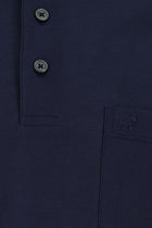 Orta Lacivert Regular Fit Pamuk Nakışlı Merserize Polo Yaka T-shirt