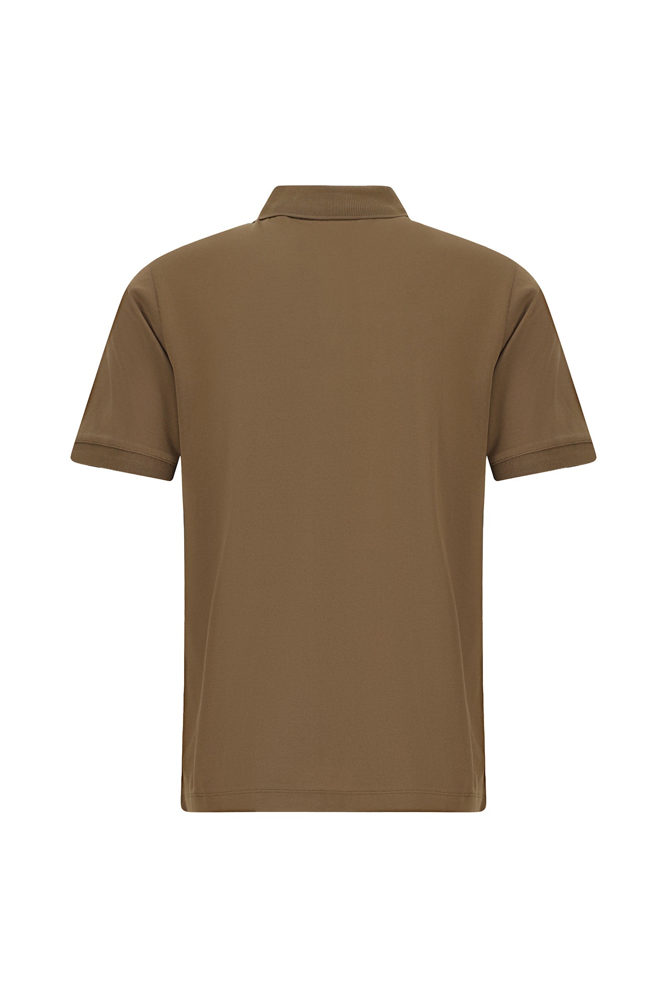 Açık Kahve  Regular Fit Pamuk Nakışlı Merserize Polo Yaka T-shirt