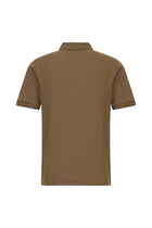 Açık Kahve  Regular Fit Pamuk Nakışlı Merserize Polo Yaka T-shirt