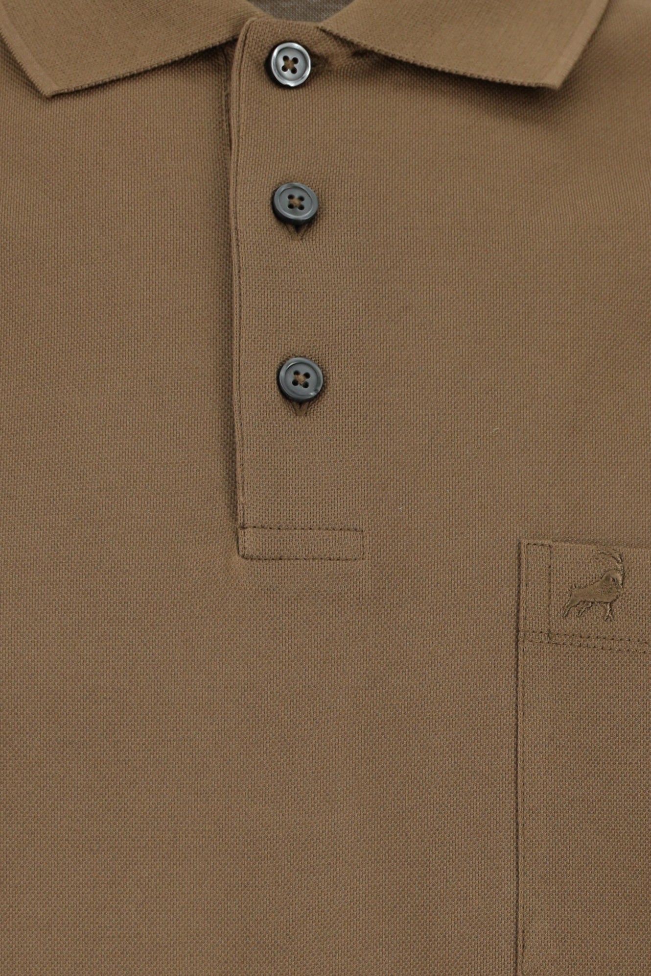 Açık Kahve  Regular Fit Pamuk Nakışlı Merserize Polo Yaka T-shirt