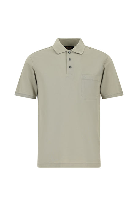 Orta Bej Regular Fit Pamuk Nakışlı Merserize Polo Yaka T-shirt