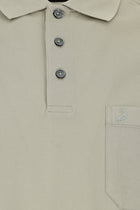 Orta Bej Regular Fit Pamuk Nakışlı Merserize Polo Yaka T-shirt