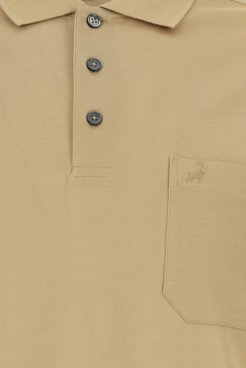 Camel Regular Fit Pamuk Nakışlı Merserize Polo Yaka T-shirt
