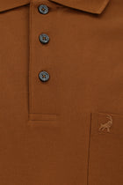 Taba Regular Fit Pamuk Nakışlı Merserize Polo Yaka T-shirt