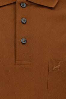 Taba Regular Fit Pamuk Nakışlı Merserize Polo Yaka T-shirt