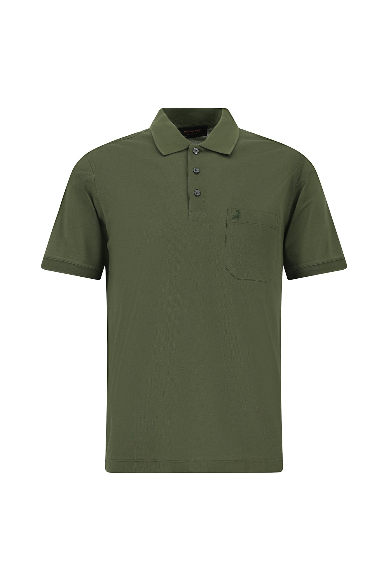 Orta Haki Regular Fit Pamuk Nakışlı Merserize Polo Yaka T-shirt