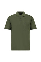 Orta Haki Regular Fit Pamuk Nakışlı Merserize Polo Yaka T-shirt