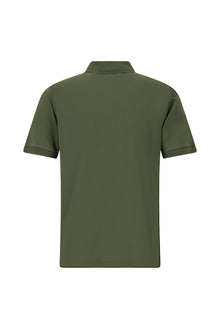 Orta Haki Regular Fit Pamuk Nakışlı Merserize Polo Yaka T-shirt