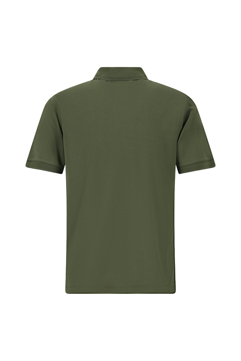Orta Haki Regular Fit Pamuk Nak??l? Merserize Polo Yaka T-shirt-Abdullah Ki??l?