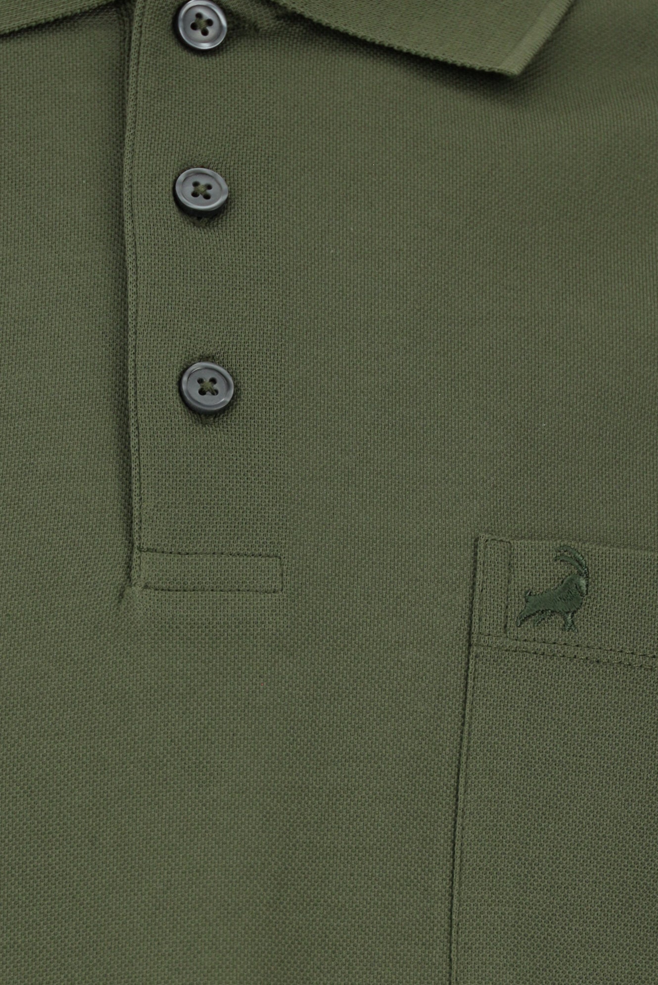 Orta Haki Regular Fit Pamuk Nakışlı Merserize Polo Yaka T-shirt