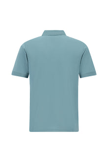 Açık Petrol Regular Fit Pamuk Nakışlı Merserize Polo Yaka T-shirt