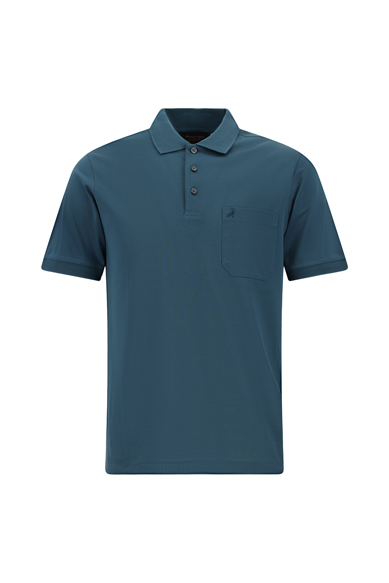 Orta Petrol Regular Fit Pamuk Nakışlı Merserize Polo Yaka T-shirt