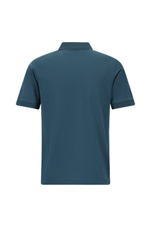 Orta Petrol Regular Fit Pamuk Nakışlı Merserize Polo Yaka T-shirt