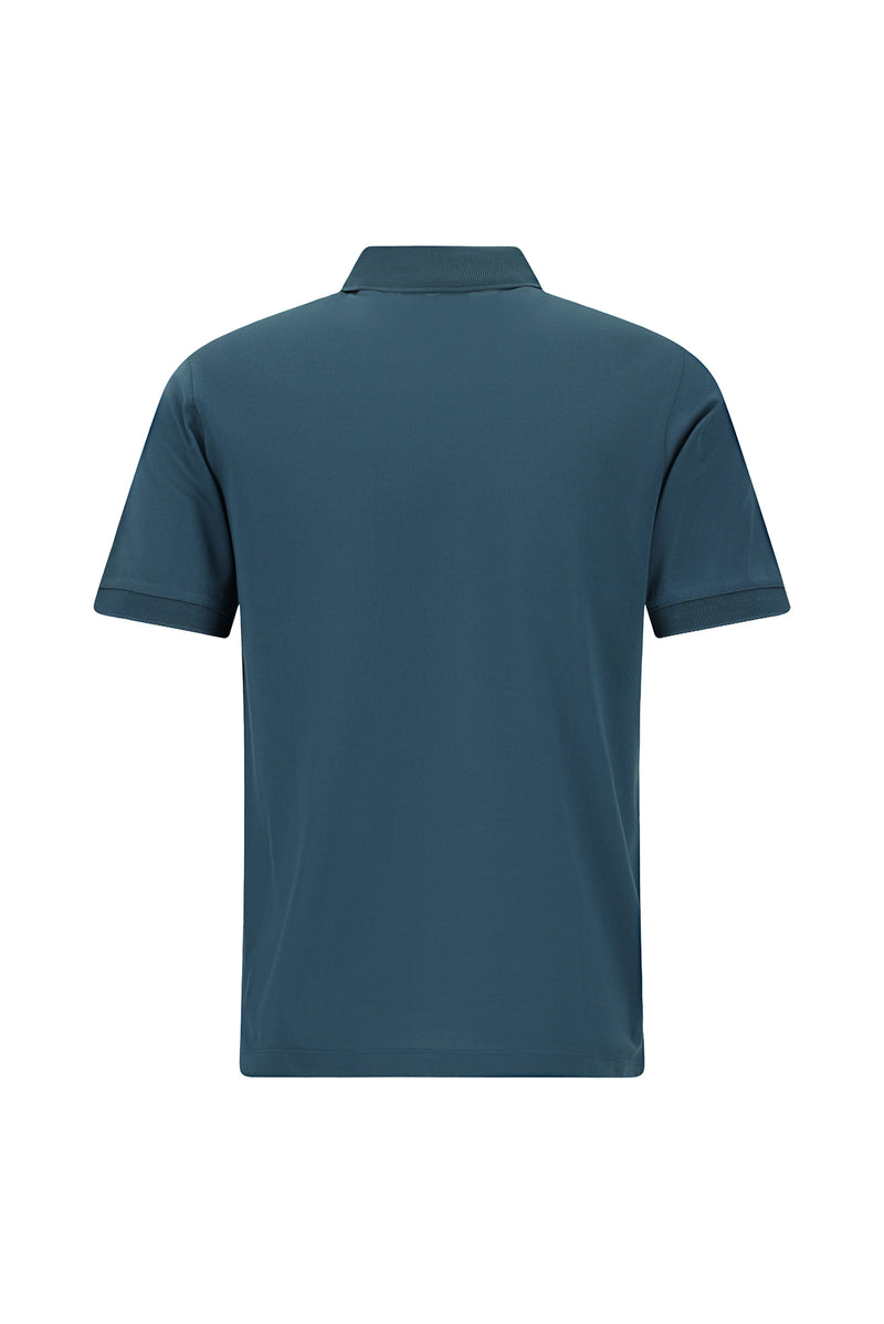 Orta Petrol Regular Fit Pamuk Nak??l? Merserize Polo Yaka T-shirt-Abdullah Ki??l?
