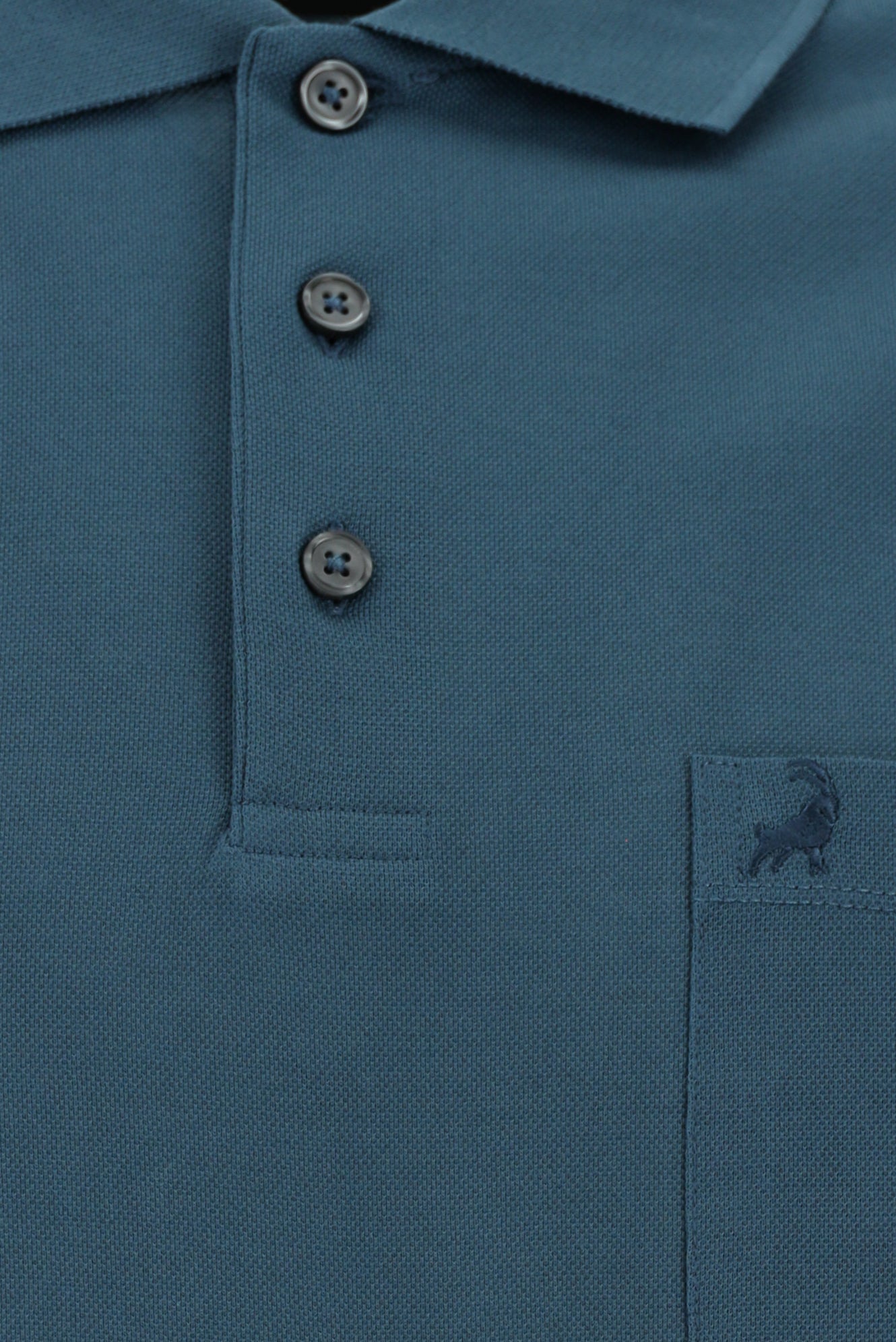 Orta Petrol Regular Fit Pamuk Nakışlı Merserize Polo Yaka T-shirt