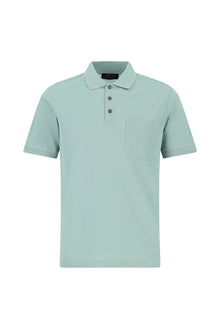 Su Yeşili Regular Fit Pamuk Nakışlı Merserize Polo Yaka T-shirt