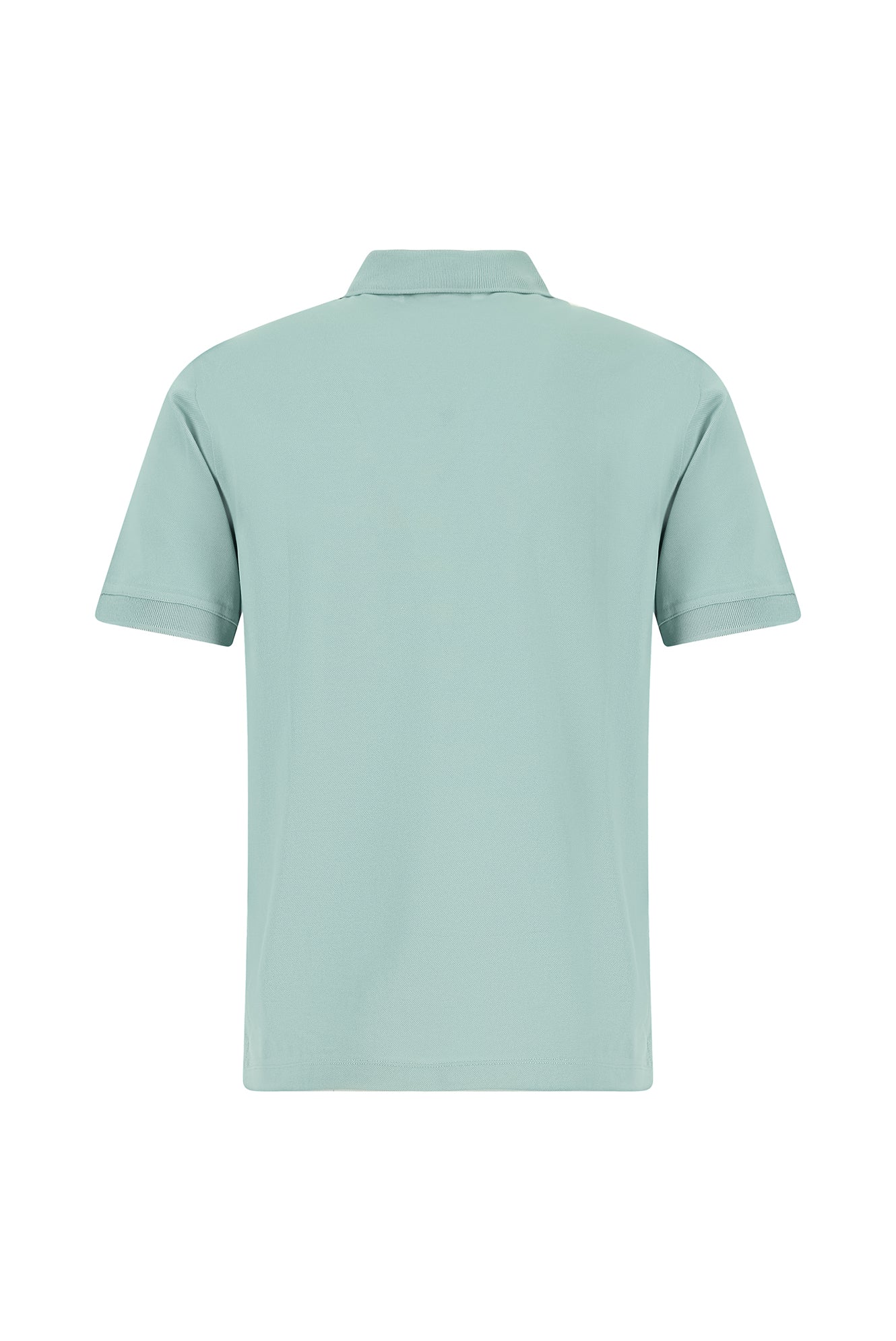 Su Yeşili Regular Fit Pamuk Nakışlı Merserize Polo Yaka T-shirt