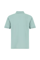 Su Yeşili Regular Fit Pamuk Nakışlı Merserize Polo Yaka T-shirt